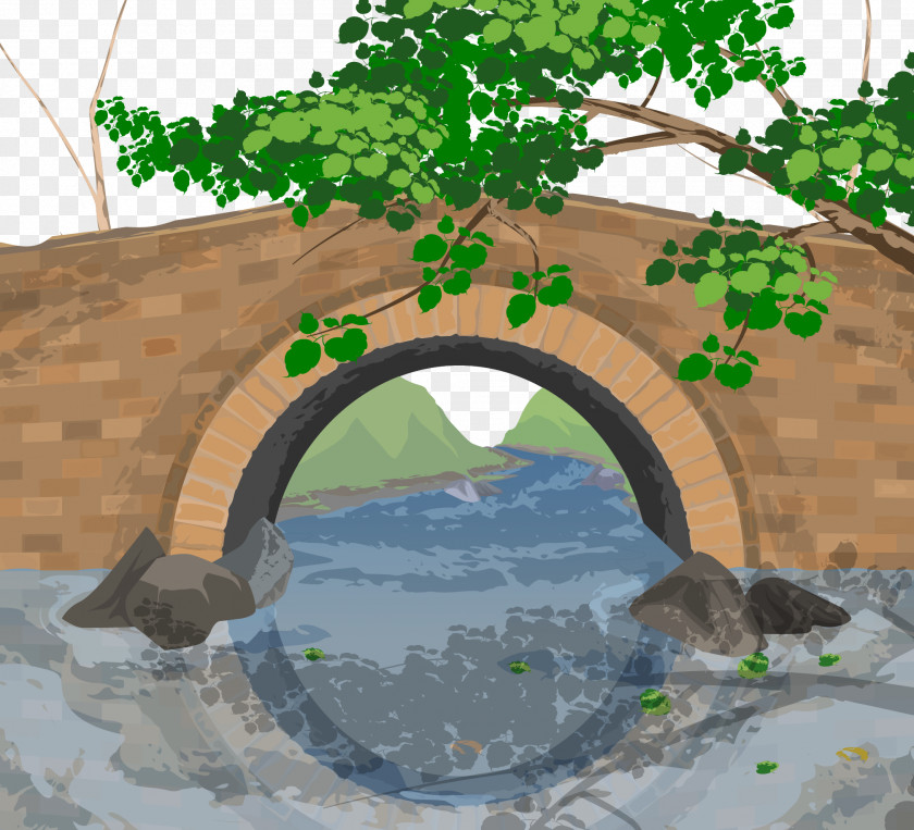 Vector Bridge Arch Clip Art PNG