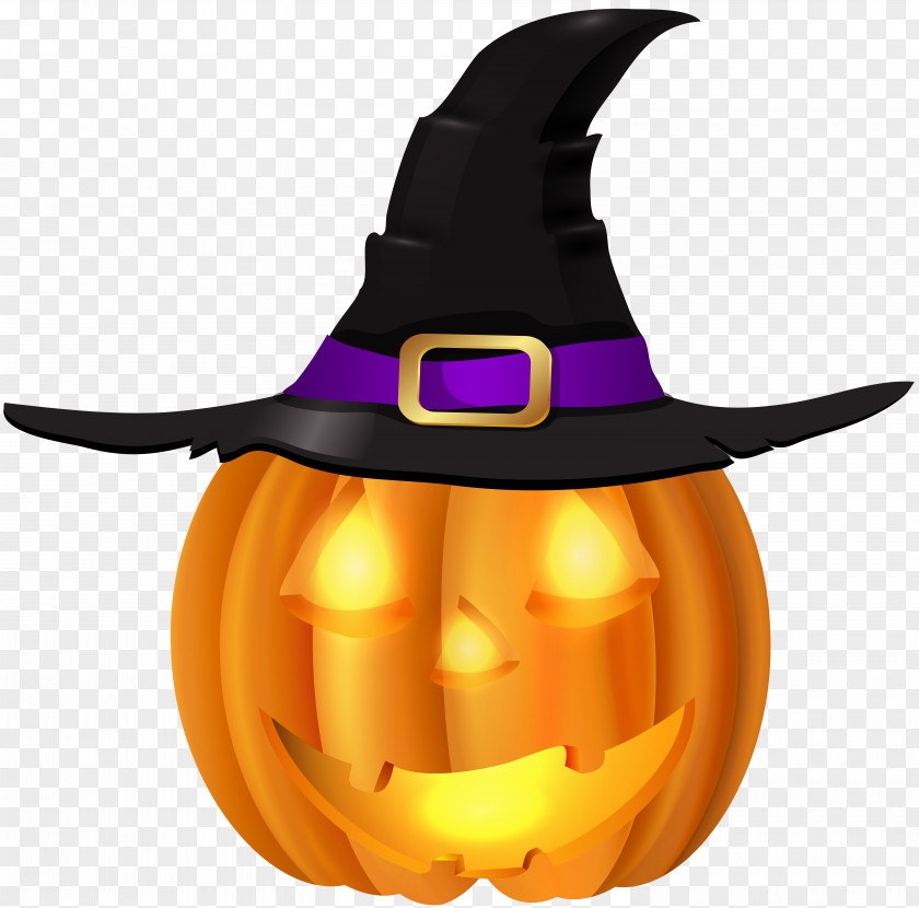 Halloween Pumpkin With Witch Hat PNG Clip Art Jack-o'-lantern PNG