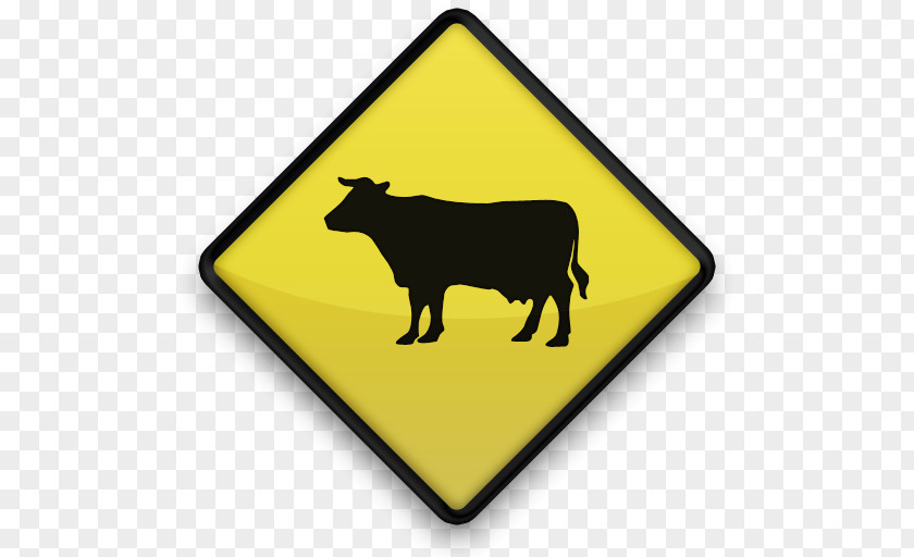 Road Cattle Traffic Sign Warning PNG