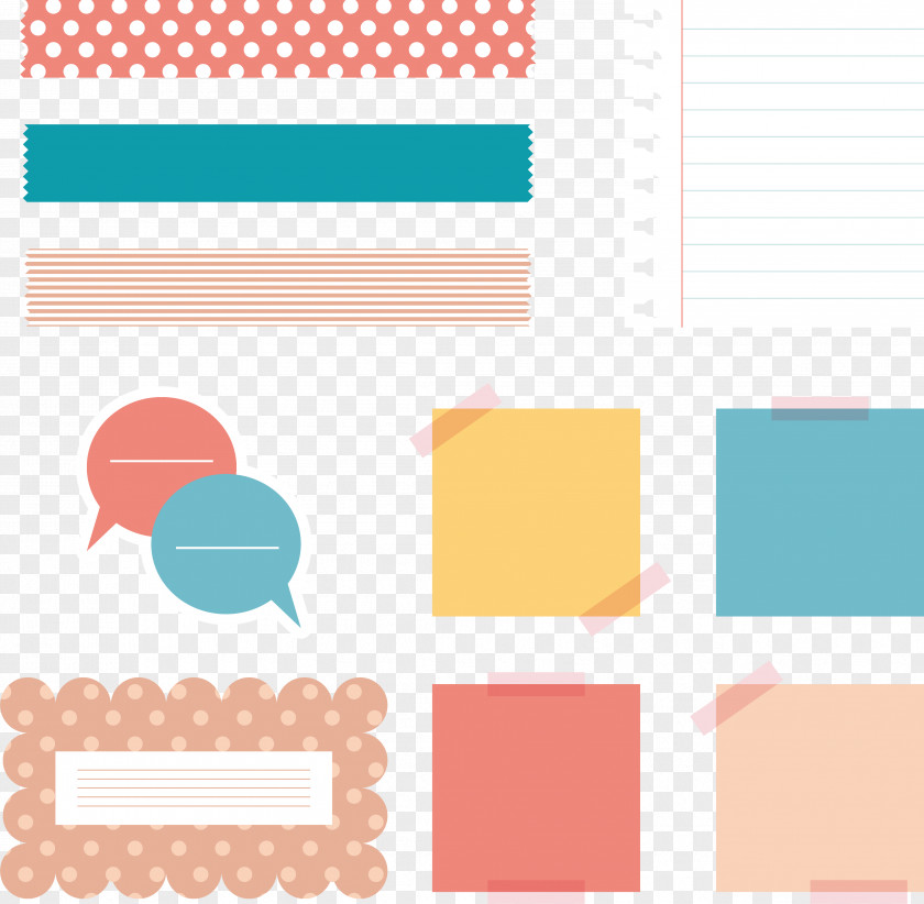 Cartoon Stationery Notes Illustration PNG