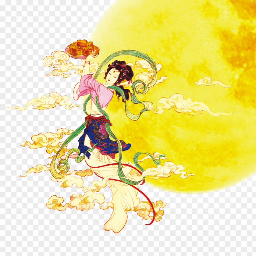 Chang E Mid-Autumn Festival Chang'e Mooncake Traditional Chinese Holidays Moon Rabbit PNG