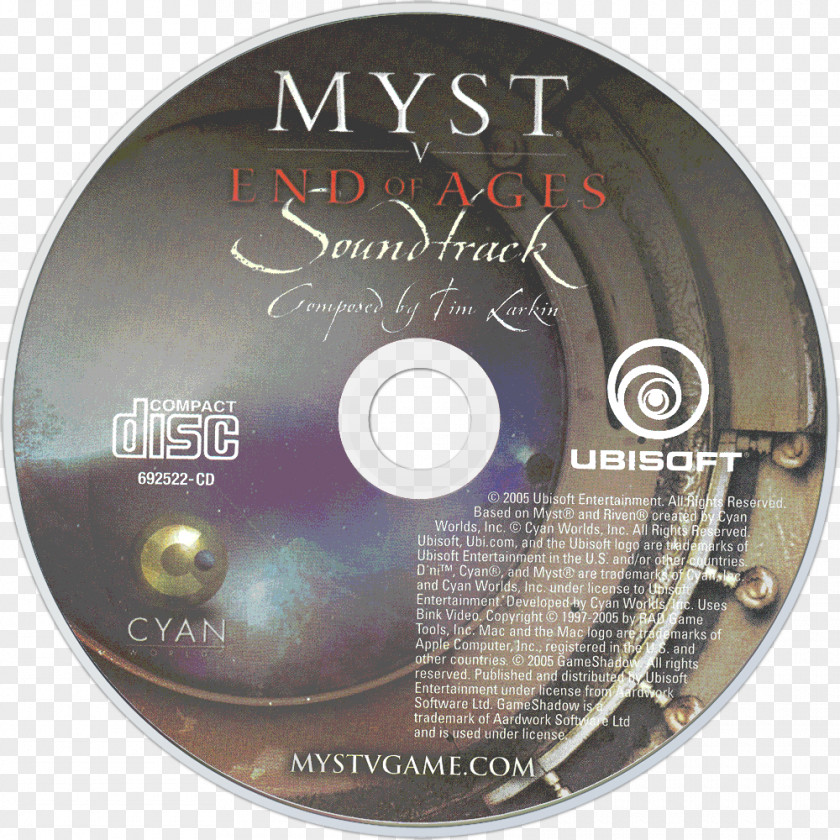 Myst V End Of Ages V: Compact Disc Soundtrack Album PNG