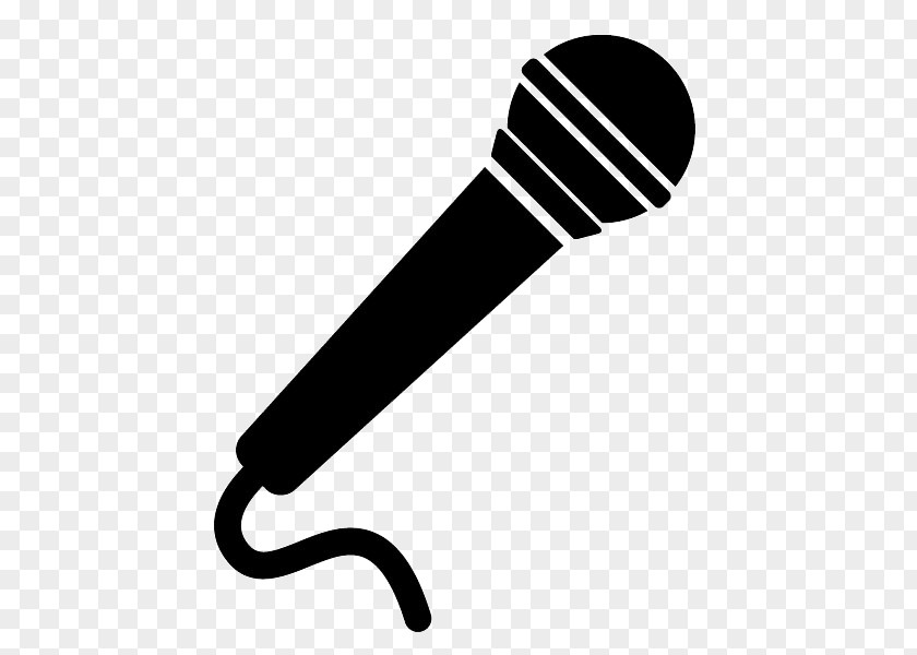 Cartoon Microphone Musical Note Silhouette PNG