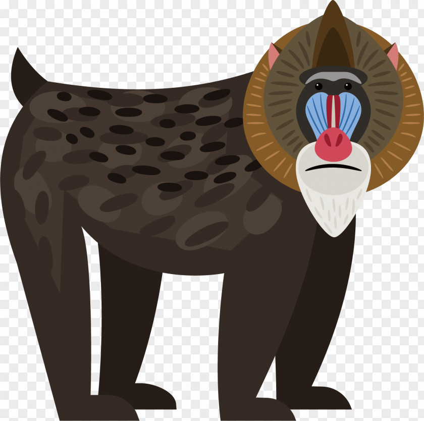 Hand-painted Monkey Vector Mandrill Baboons Macaque Primate PNG