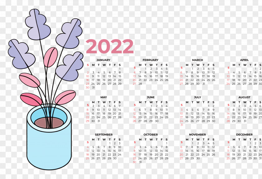 Line Font Calendar System Flower 2011 PNG
