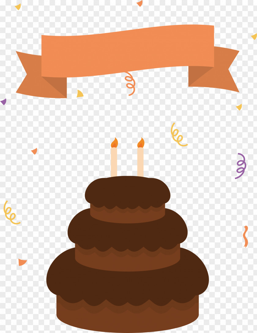 Three Layer Chocolate Cake Birthday Torte Cream PNG
