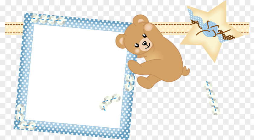 Cubs Star Pattern Painted Frame Bear PNG