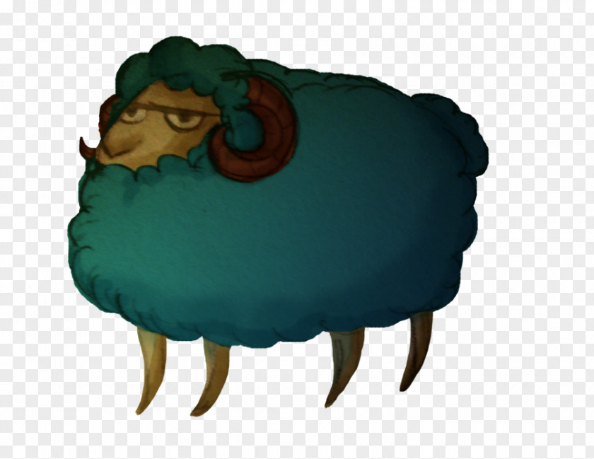 Painted Sheep Cartoon Animal Mouth Turquoise PNG