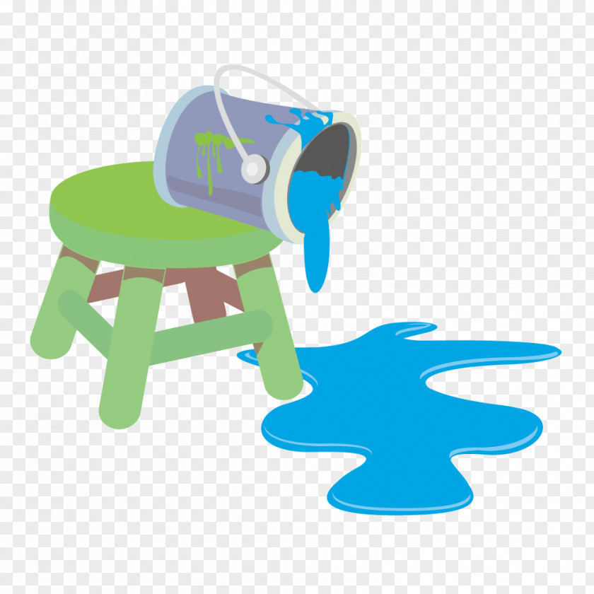 Vector Paint Bucket Dumping Painting Clip Art PNG