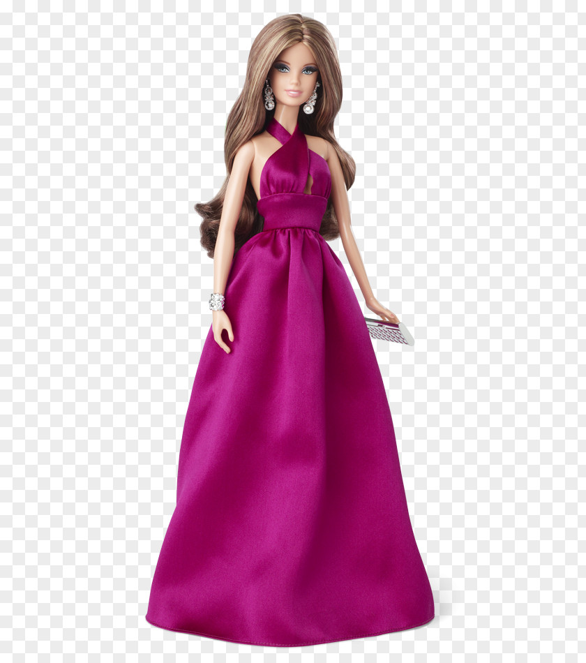 Barbie Doll Dress Red Carpet Gown PNG