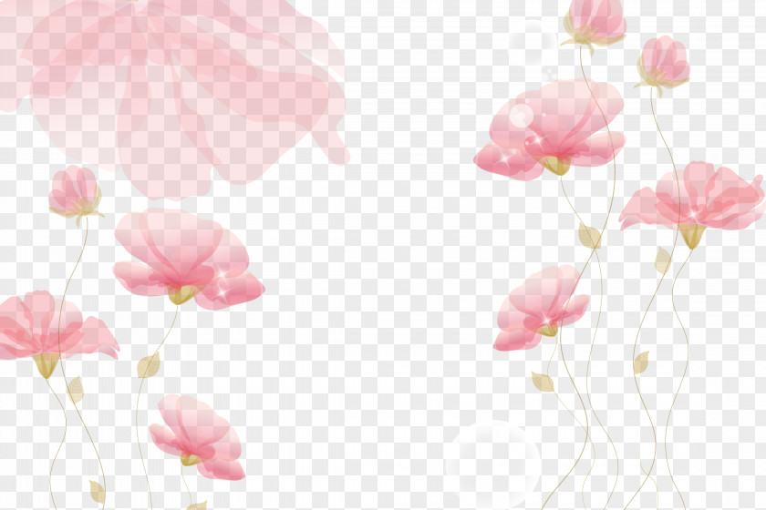 Ink Pink Flowers Background Flower PNG