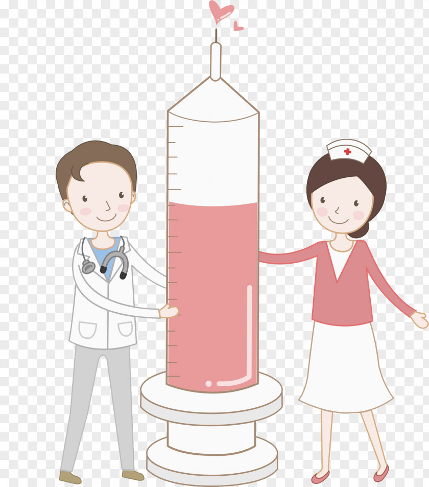 Cartoon Needle Tube Vaccination Nursing Influenza PNG
