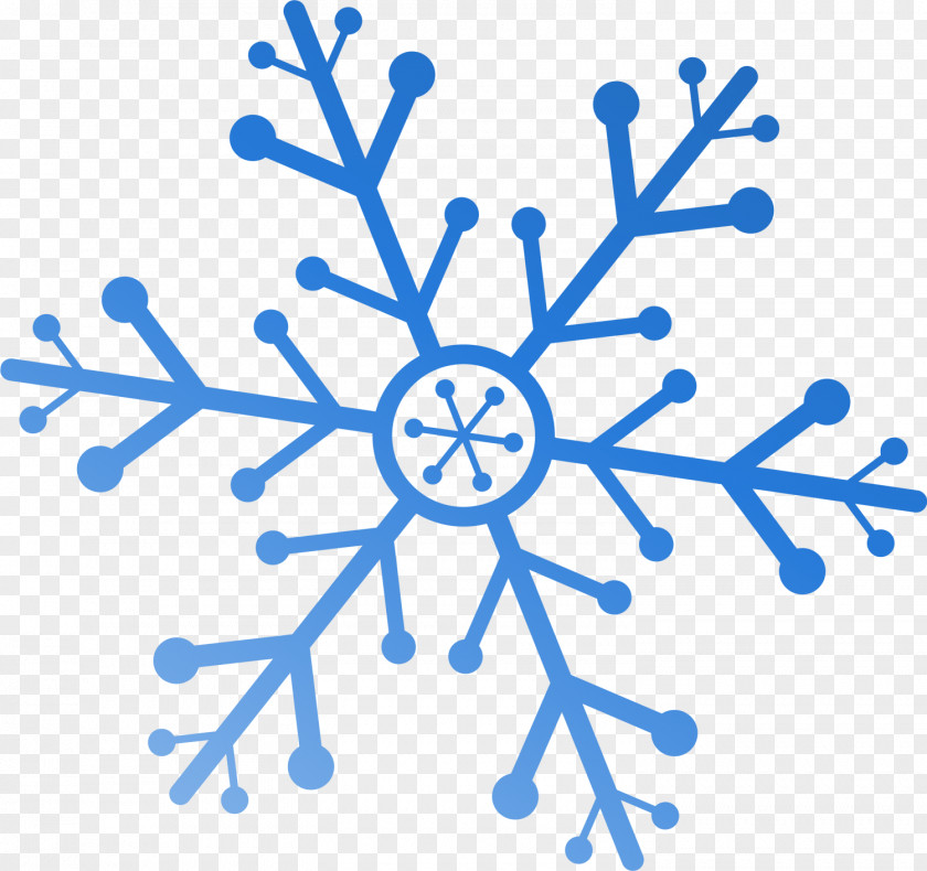 Beautiful Blue Snowflake Watercolor Painting Clip Art PNG