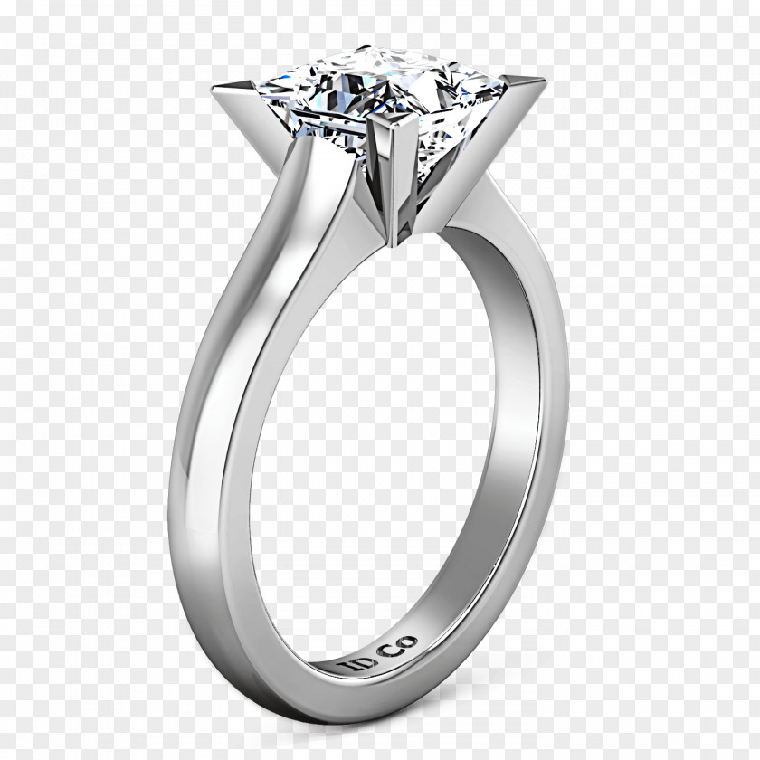 Diamond Princess Cut Engagement Ring Eternity PNG