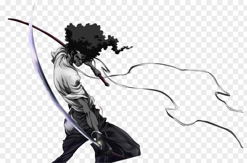 Samurai Kirito Afro Katana Sword PNG