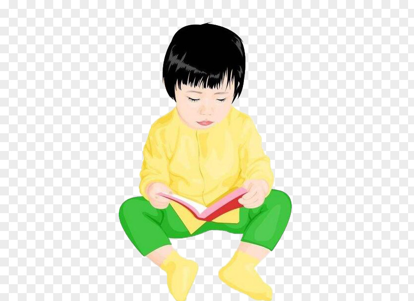 Sitting And Reading The Child Illustration PNG