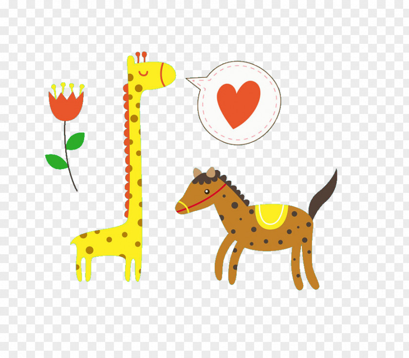 Giraffe And Horse Pony Okapi Zebra PNG