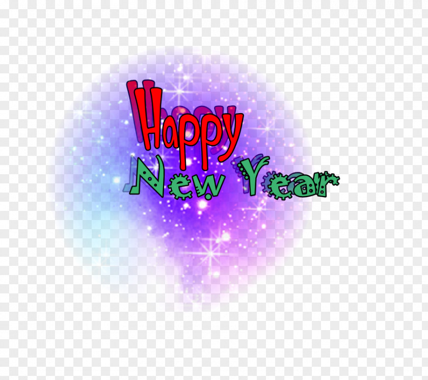 Happy New Year Light Graphic Design Violet Purple PNG