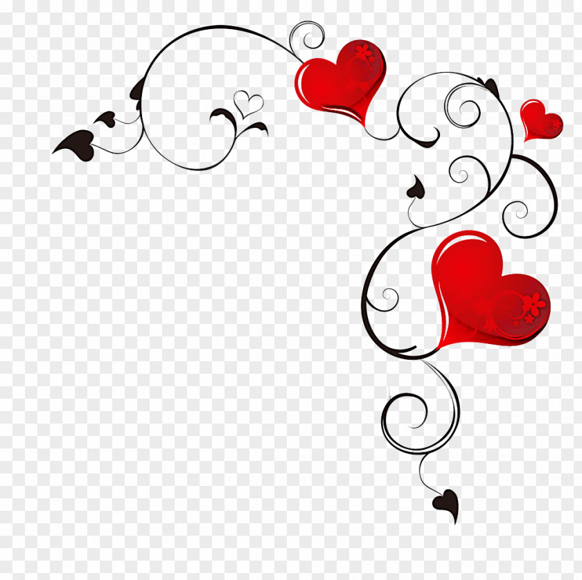 Heart Love Line Art Ornament PNG