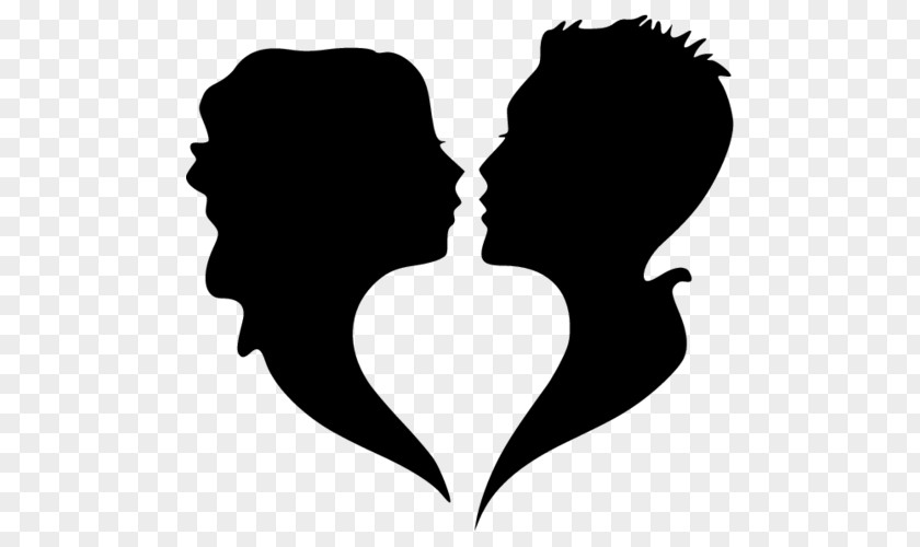 Kiss Neck Love Silhouette Black-and-white Heart Romance PNG