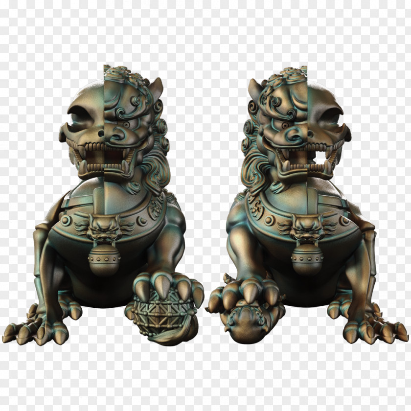 Lion Pekingese Chinese Guardian Lions Sculpture Designer Toy PNG