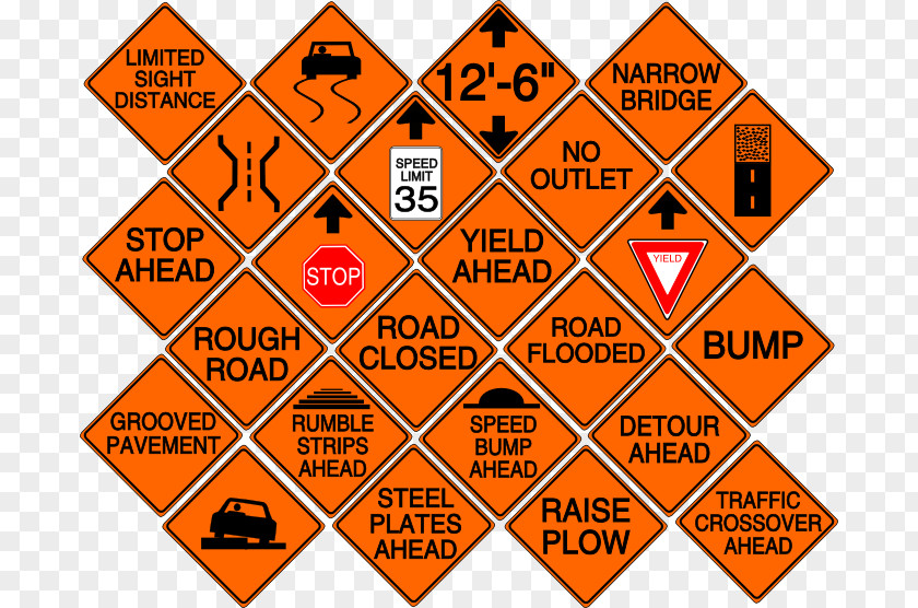 Construction Sign Architectural Engineering Detour Font PNG