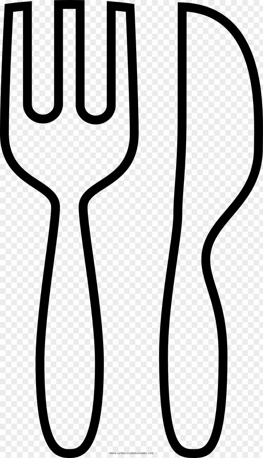 Prints Clipart Knife Fork Drawing Coloring Book Black And White PNG