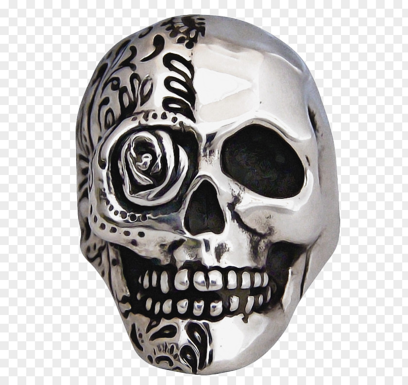 Ring Steel Skull Cartoon PNG