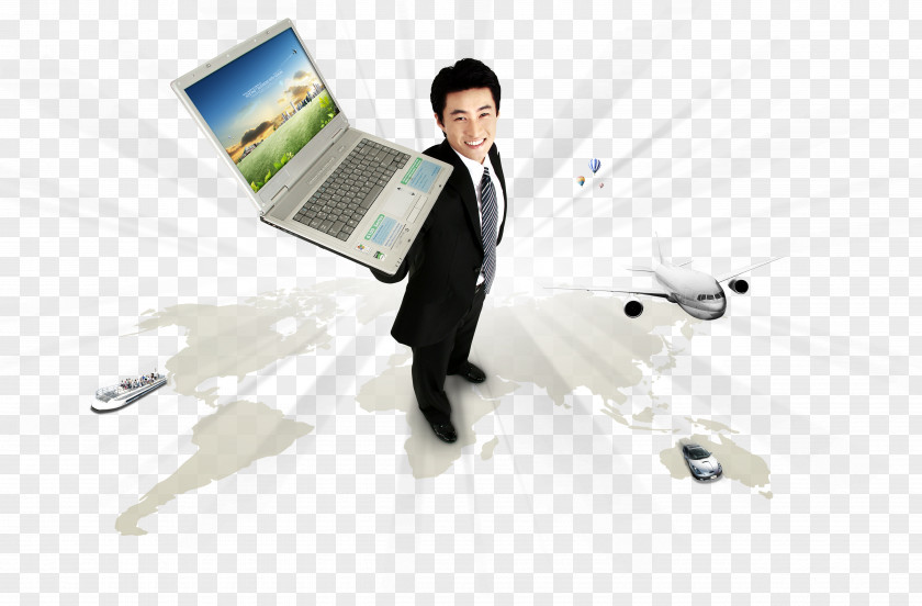 Display Laptop Man Chart Poster PNG