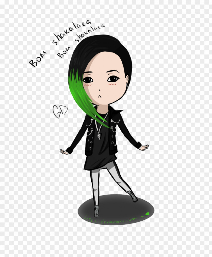 G-dragon Black Hair Cartoon Figurine Character PNG