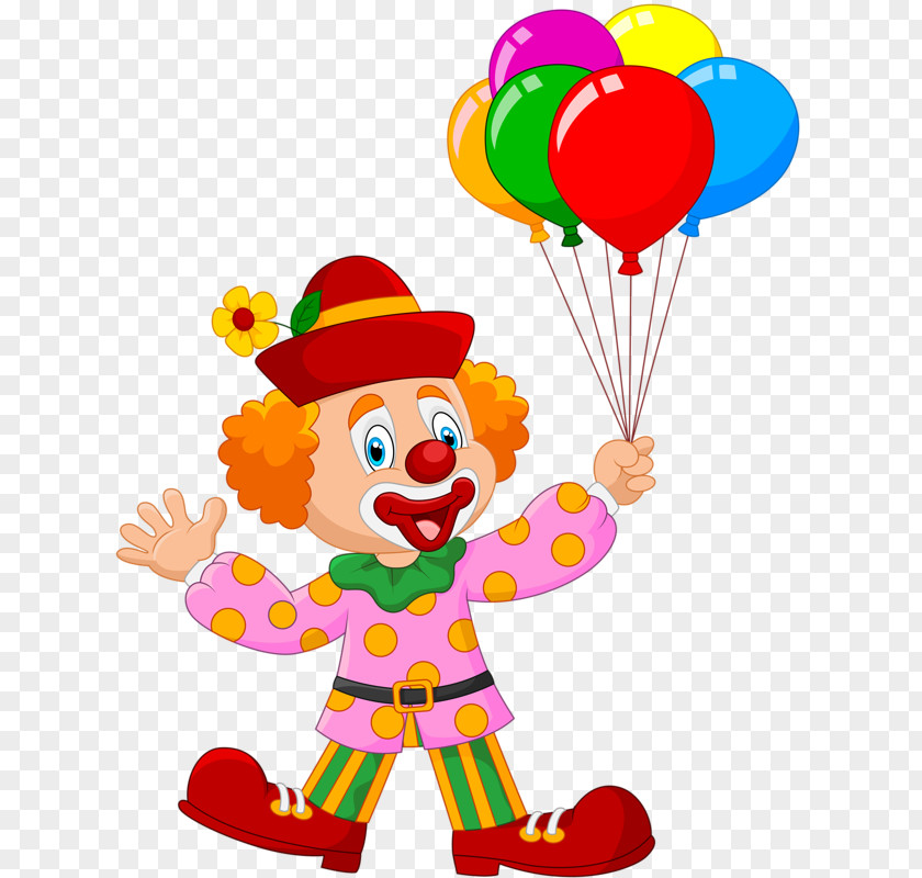 Cartoon Clown Circus Illustration PNG
