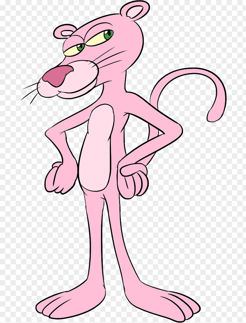 Pink Panther Line Art Cartoon Muscle Clip PNG