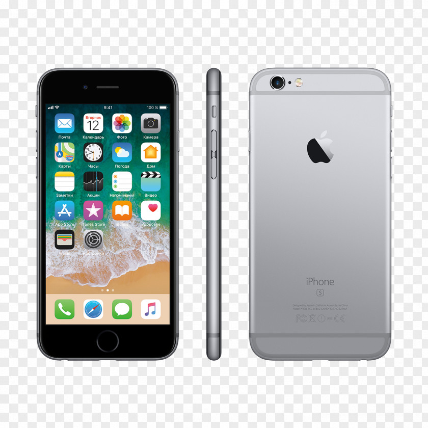 Apple IPhone 6s Plus 6 Space Grey Gray PNG