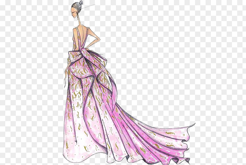 Pink Dress Girls Designer Illustration PNG