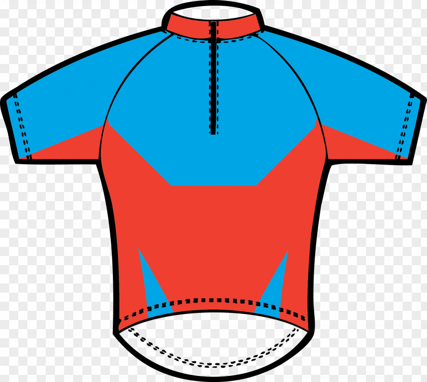 T-shirt Cycling Jersey Blue Red PNG