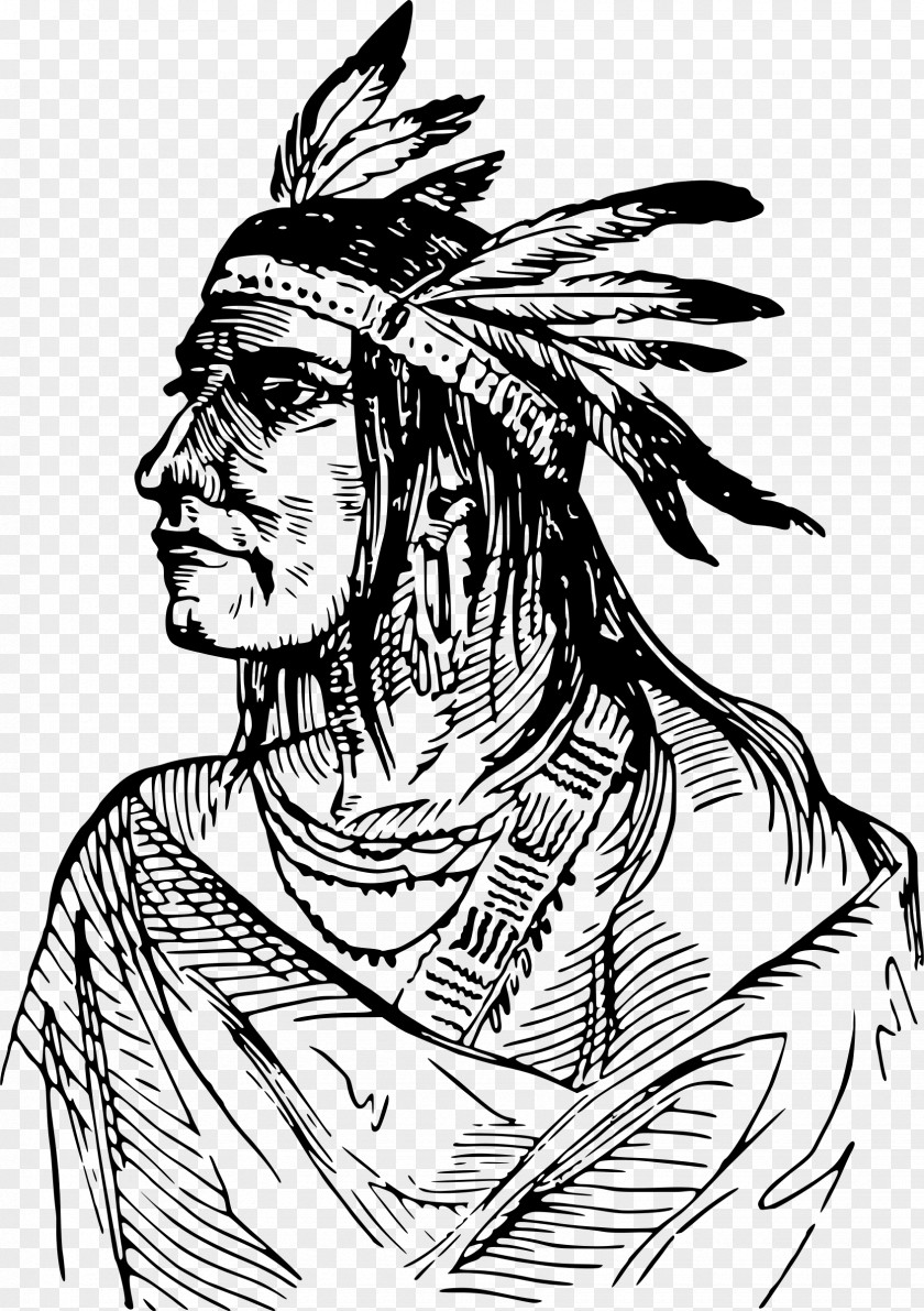Drawing Indian Native Americans In The United States Tribal Chief Tribe Shawnee PNG