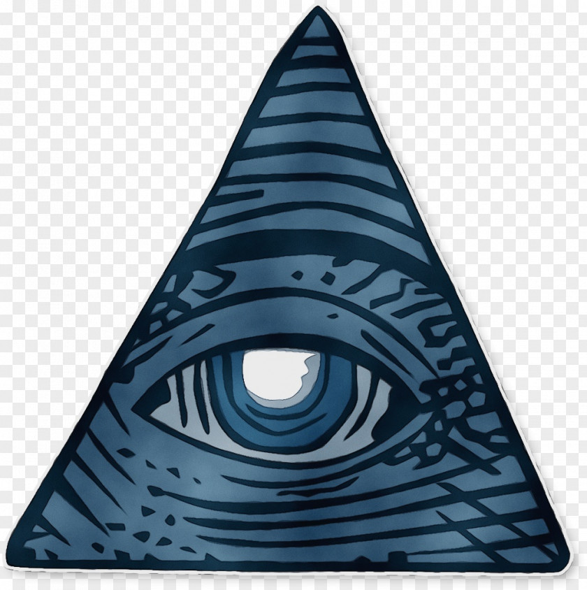 Pyramid Spiral Blue Triangle Eye Electric Cone PNG
