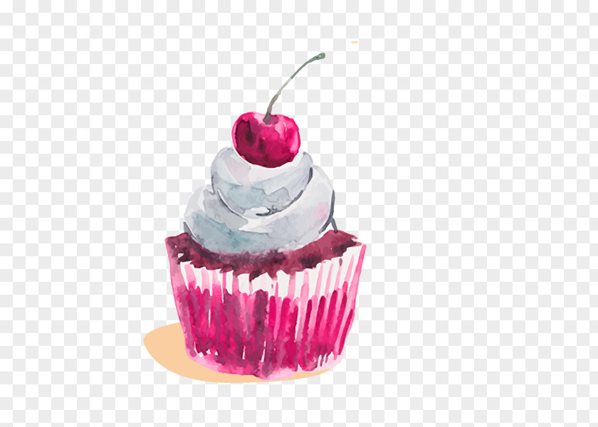 Vector Cherry Cake Cupcake Bakery Logo PNG