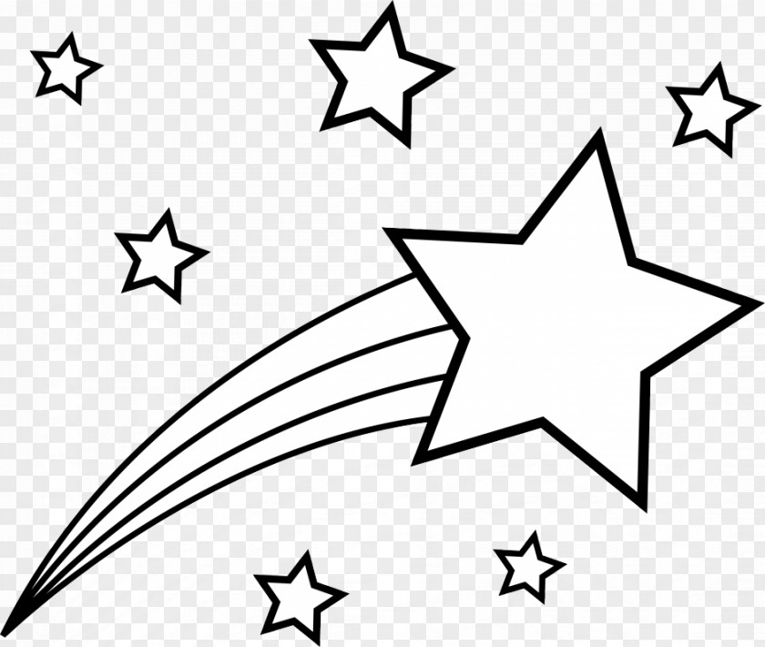 Shooting Star Coloring Pages Book Drawing Clip Art PNG