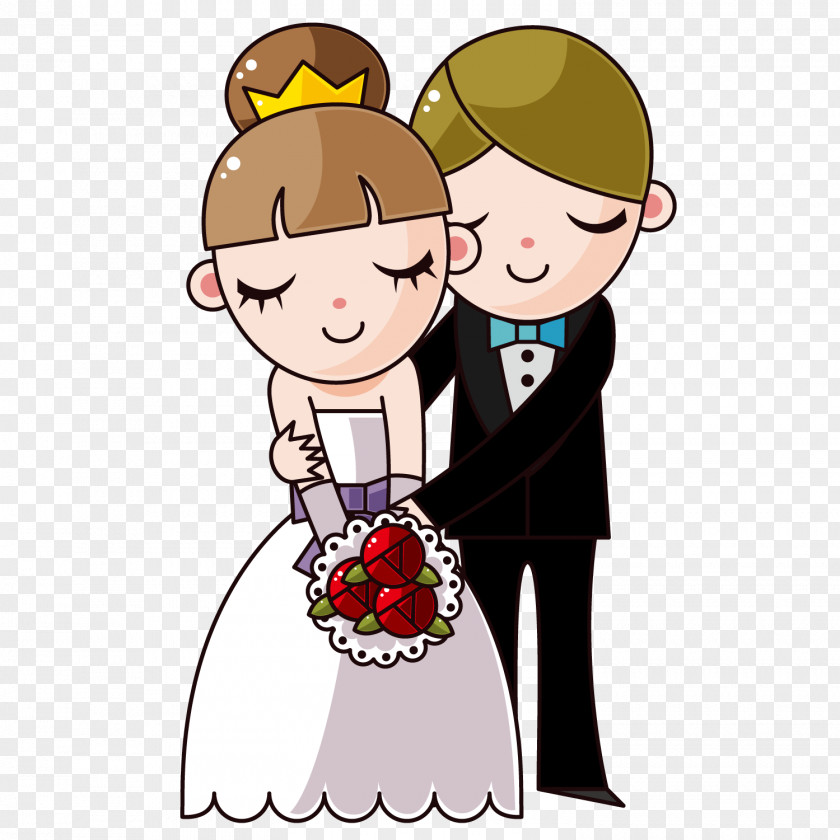 Sweet Couple Wedding Invitation Bridegroom Illustration PNG