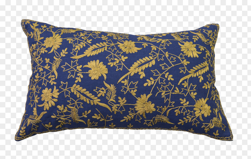 Pillow Throw Pillows Cushion Cobalt Blue Rectangle PNG