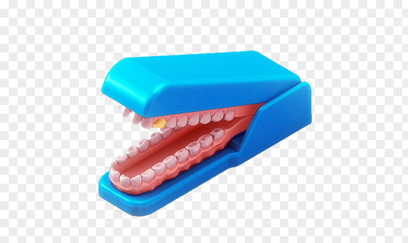 Blue Stapler Teeth Zhivko Illustrator PNG