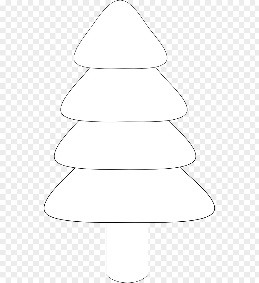 Christmas Tree Line Art White Black Angle PNG