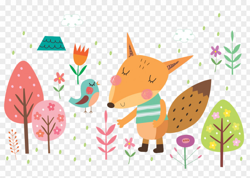 Orange Fox Illustration PNG