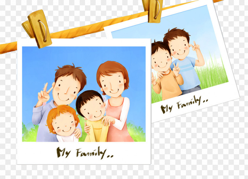 Photos Of Family Photo Cartoon Happiness Illustration PNG