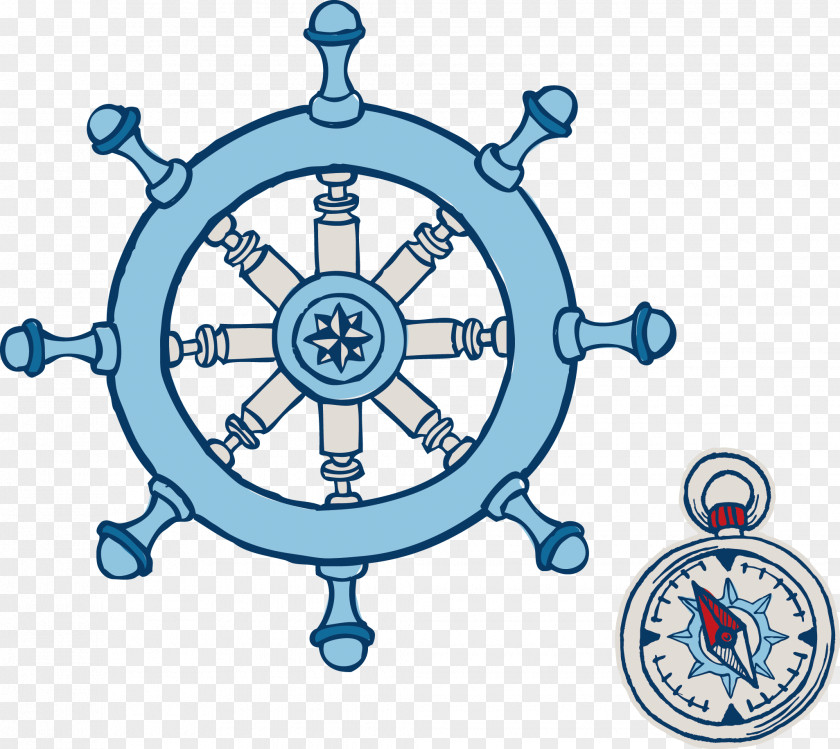Ship And Compass Dial Boat PNG