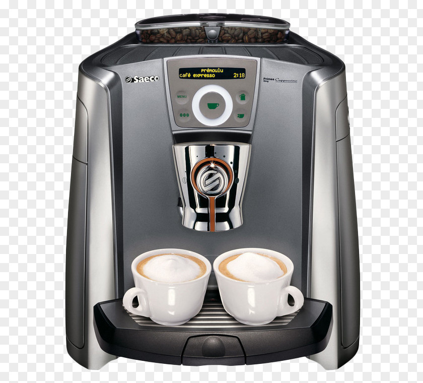 Automatic Double-barreled Coffee Machine Cappuccino Espresso Latte Saeco PNG