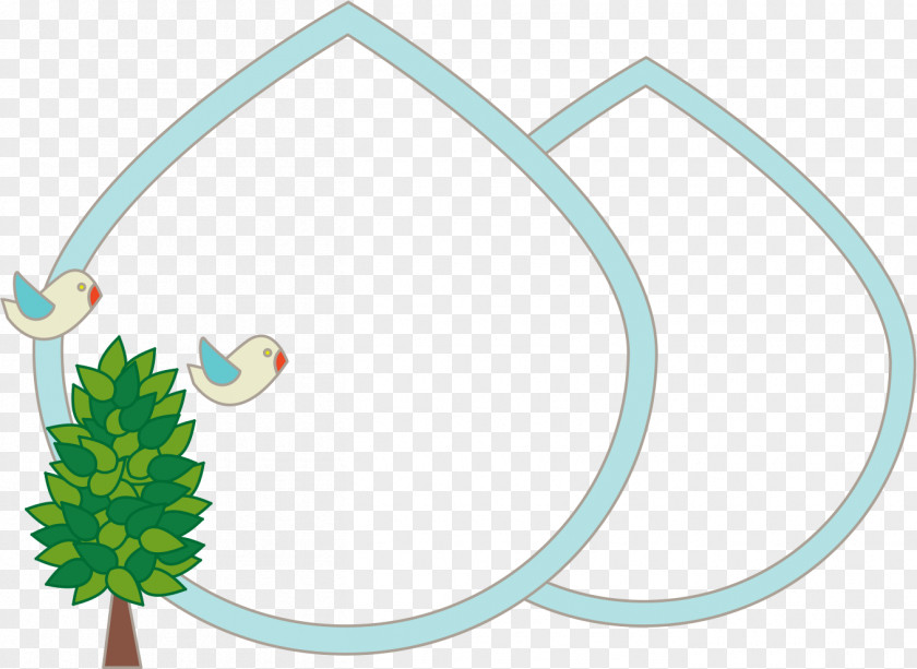 Blue Tree Border Cartoon PNG