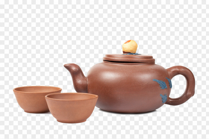 Purple Sand Pot And Water Cup Yixing Clay Teapot Ceramic Teacup PNG