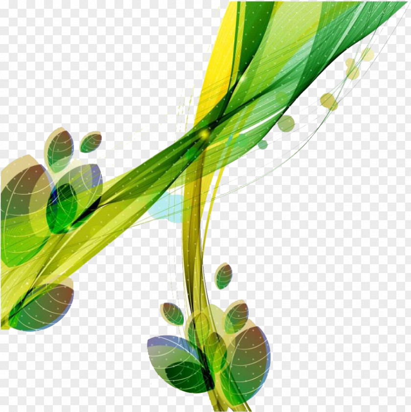 Green Lines Leaf PNG